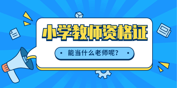 考山东小学教师资格证能当什么老师?